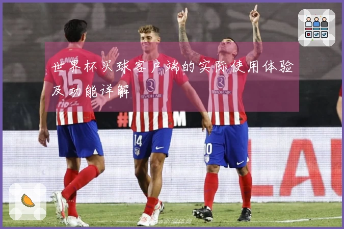 世界杯买球客户端的实际使用体验及功能详解